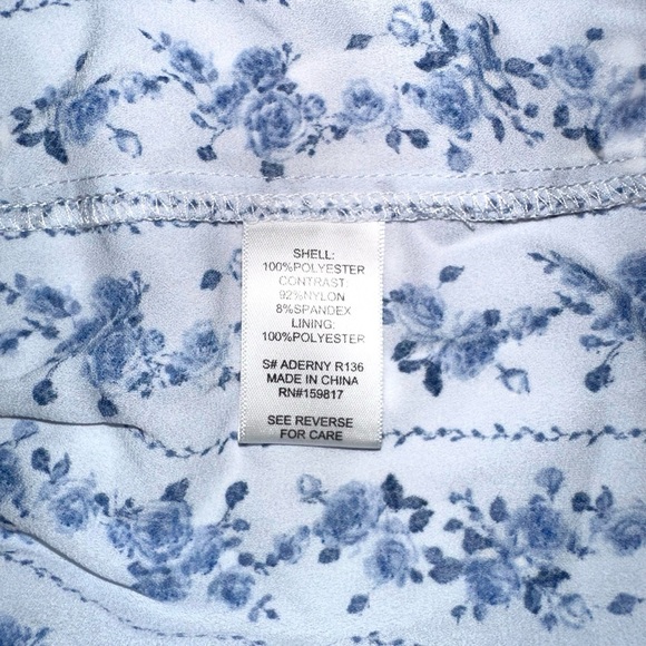 NWT Altar’d State Aderny Patchwork Blue Floral Mini Dress XL - Picture 7 of 10